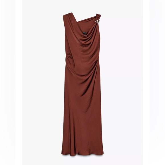 Zara Dresses & Skirts - Zara Gold Appliqué Midi Dress